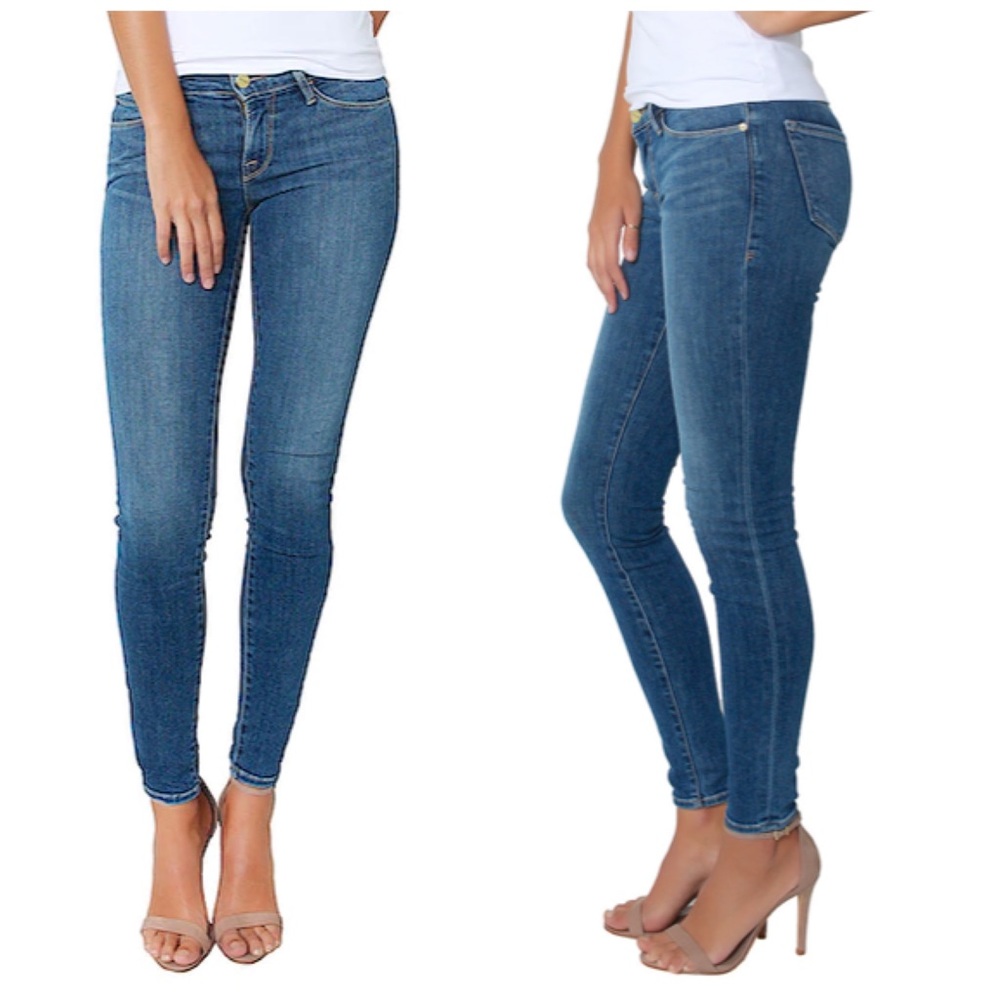Frame Denim Le Skinny De Jeanne Huntley Blue Jeans 25